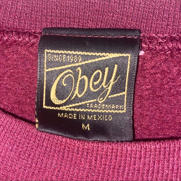 Obey maroon floral crewneck sweater - Picture 5 of 5